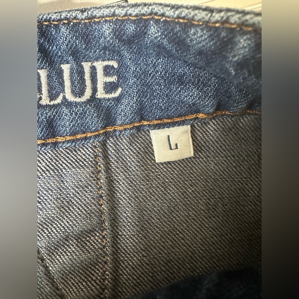 Daily Blue Skirt L Denim Midi Skirt Button Front Pockets Modest Jean Skirt NWT - Picture 6 of 11